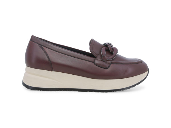 Melluso Donna Mocassini Casual Autunnali Tomaia Pelle Bordeaux R25072W-241107